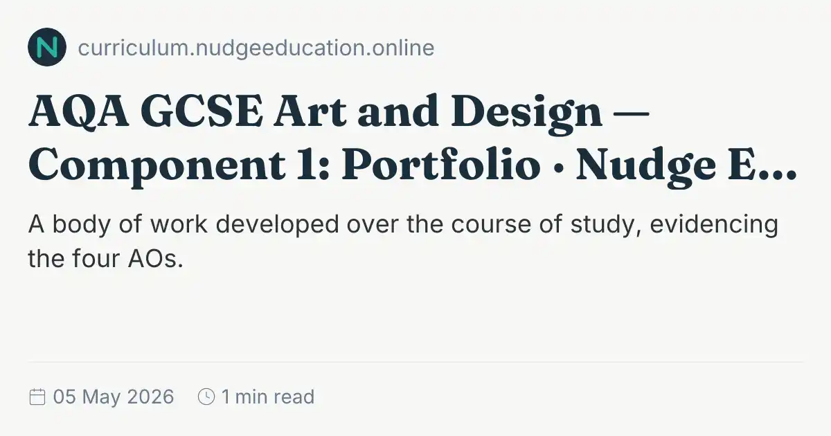 Ao2 Refinement Art AQA GCSE Art and Design — Component 1: Portfolio · Nudge Education Online